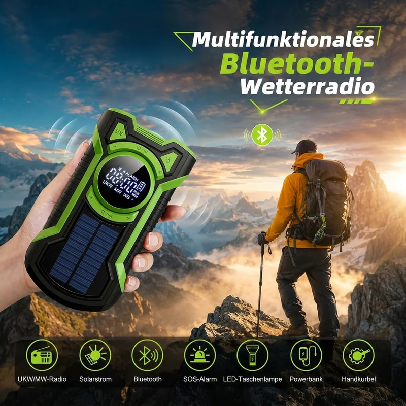 Notfallradio mit Kurbel und Solar | Krisenfunk