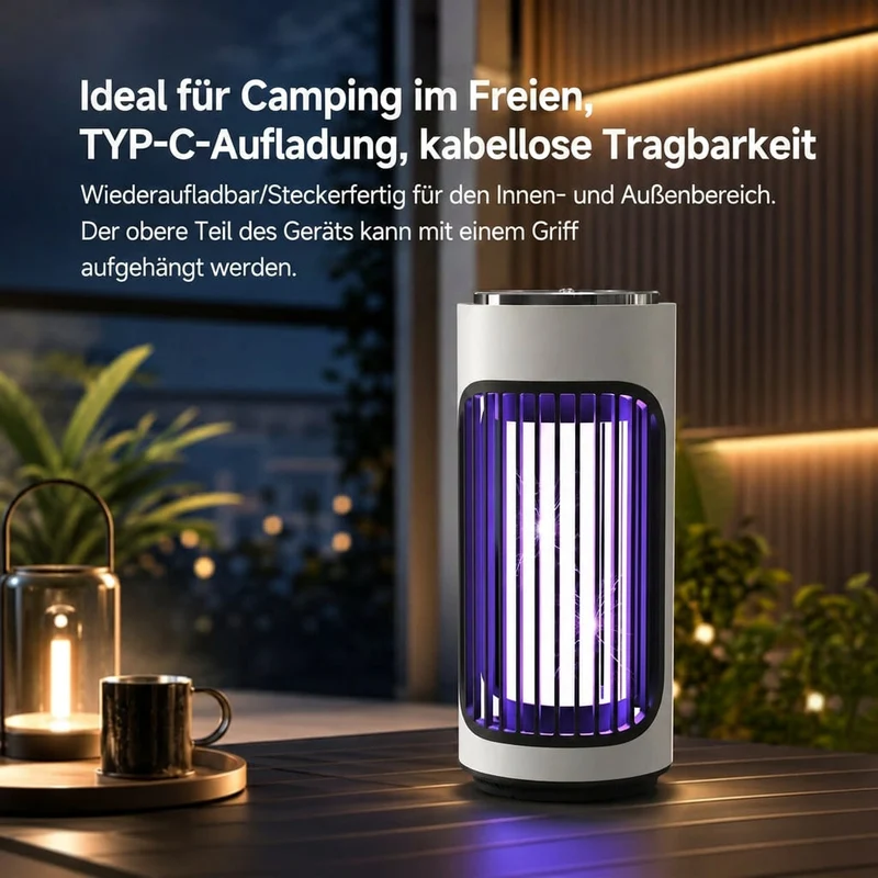 Tragbare UV Insektenlampe mit Akku | Nachtfalk
