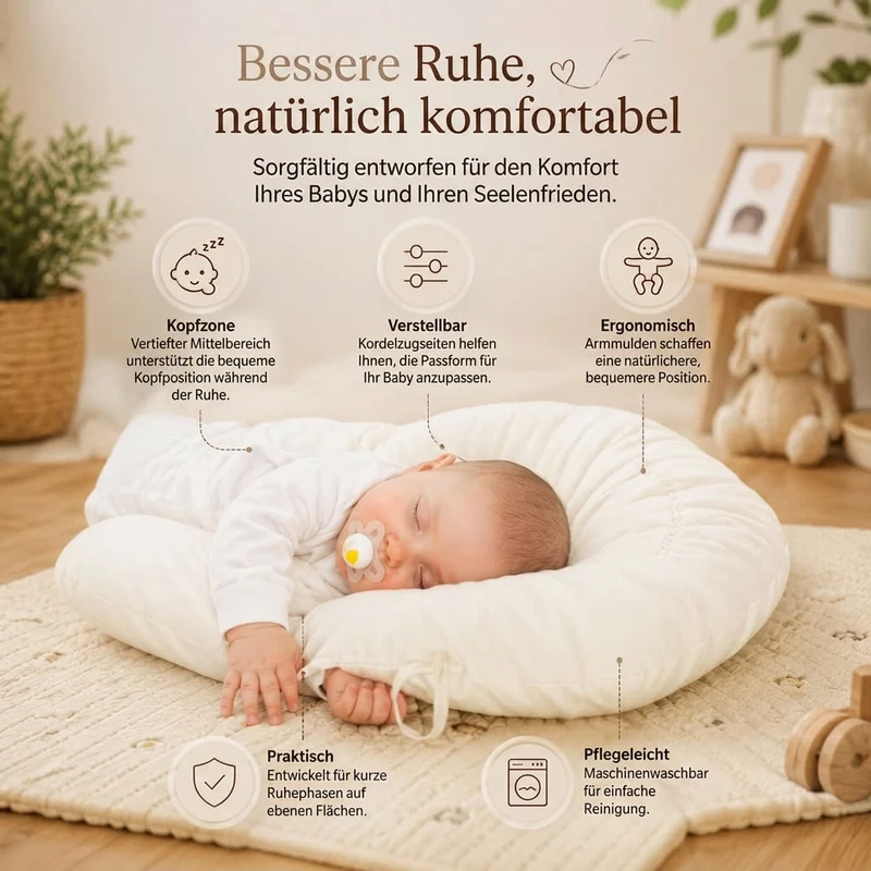 Babykopfkissen mit Seitenstütze | WiegenKontur
