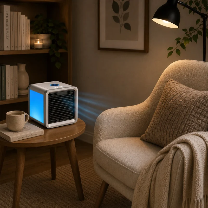 Mini Aircooler – Draagbare Luchtkoeler met 3 Standen & LED-Verlichting