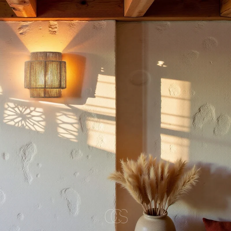 Rieten Wandlamp – Handgevlochten Design met E27 Fitting & Warm Lichteffect