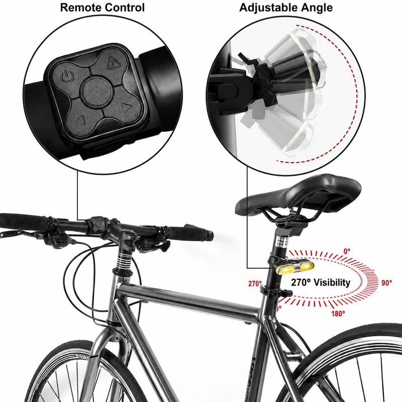 Fietsachterlicht – Richtingaanwijzers, Afstandsbediening & USB