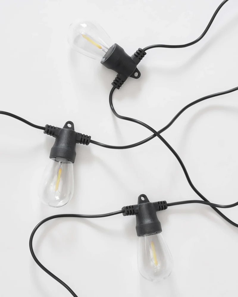 Solar Lichtsnoer – 8 Meter met 12 Edison LED Lampen & Warm Wit Licht