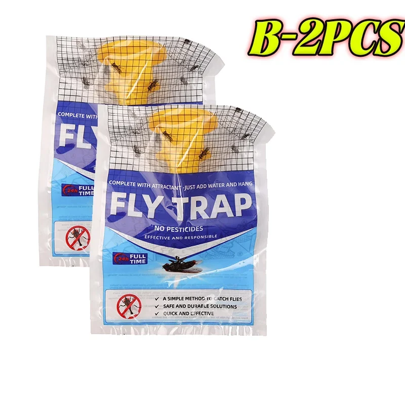 Outdoor Fly Trap Disposable Hanging Bag with Water-Soluble Bait Powder