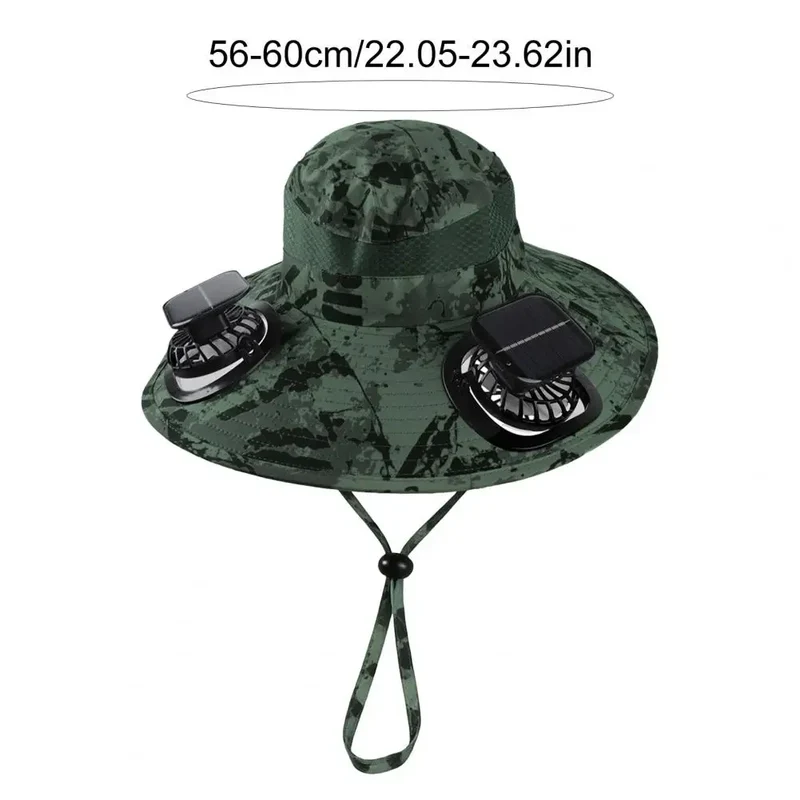 Solar Fan Hat with Wide Brim and Dual Cooling for Outdoor Activities