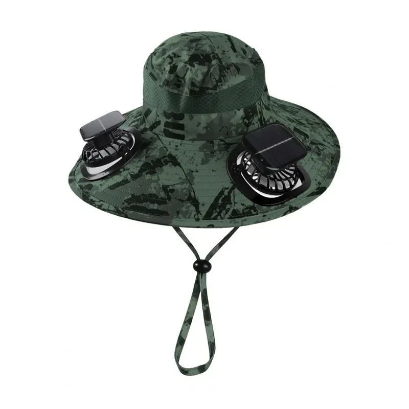 Solar Fan Hat with Wide Brim and Dual Cooling for Outdoor Activities