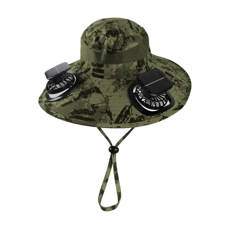 Solar Fan Hat with Wide Brim and Dual Cooling for Outdoor Activities