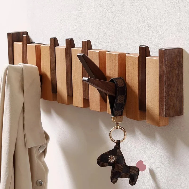 Wall Hanger with Foldable Hooks in Piano Style