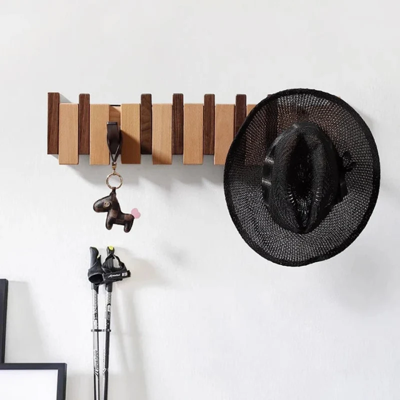 Wall Hanger with Foldable Hooks in Piano Style