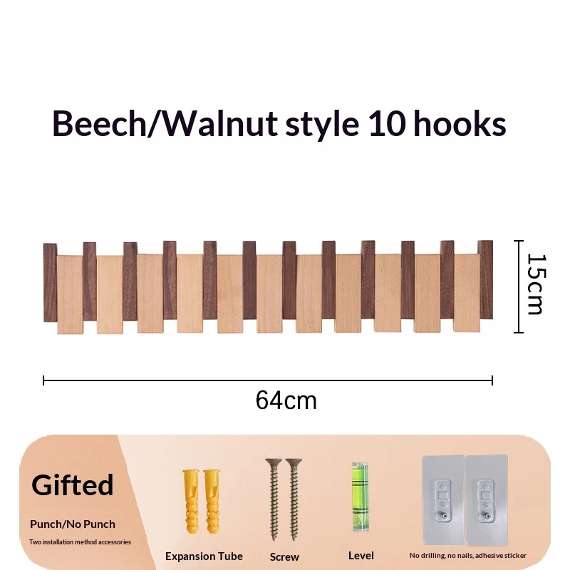 Wall Hanger with Foldable Hooks in Piano Style