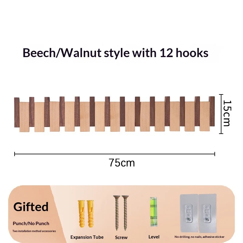 Wall Hanger with Foldable Hooks in Piano Style