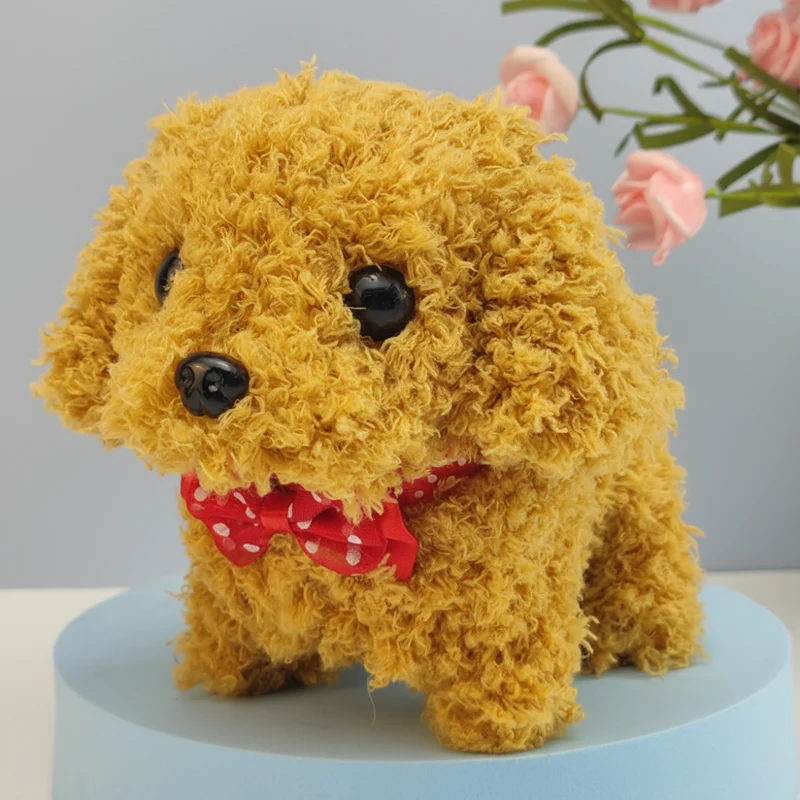 Interactive Toy Dog with Sound and Movement Electronic Plush Puppy Companion with Soft Sherpa Fur