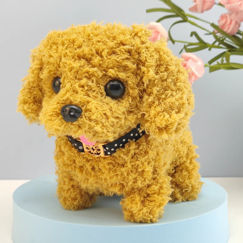 Interactive Toy Dog with Sound and Movement Electronic Plush Puppy Companion with Soft Sherpa Fur