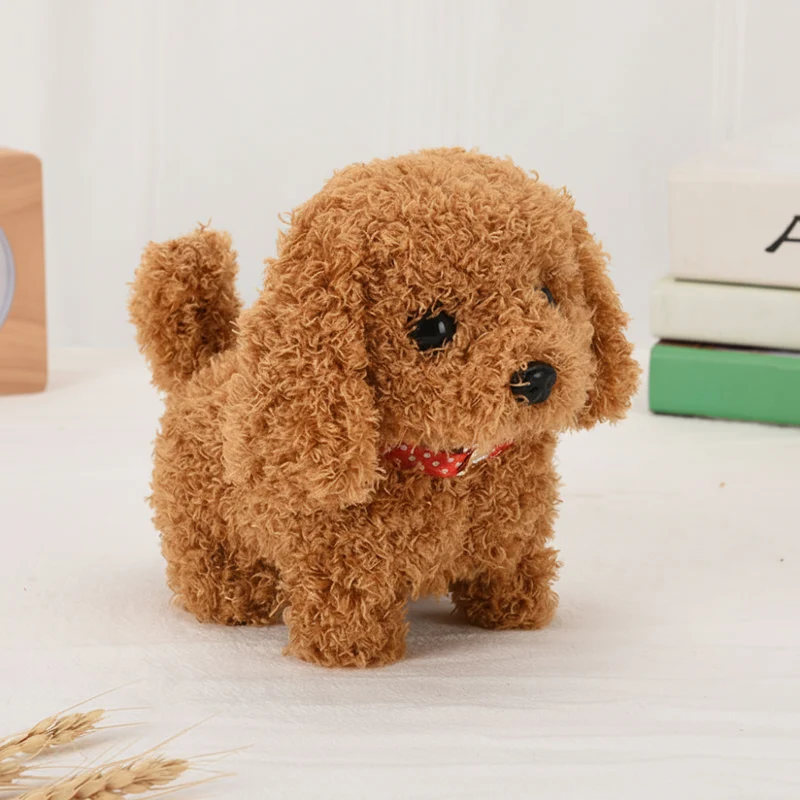 Interactive Toy Dog with Sound and Movement Electronic Plush Puppy Companion with Soft Sherpa Fur