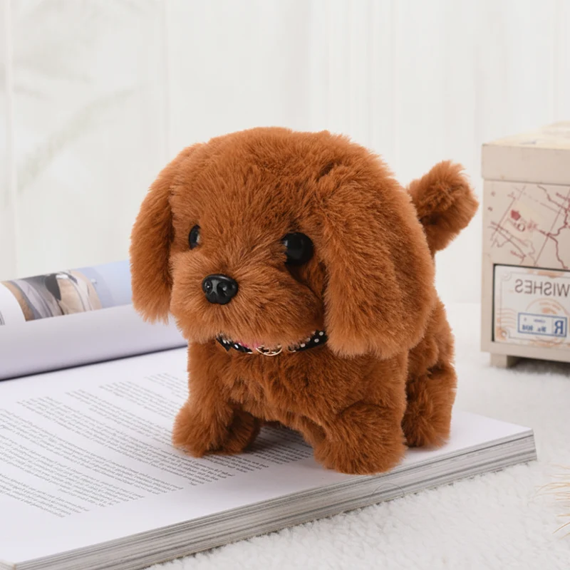 Interactive Toy Dog with Sound and Movement Electronic Plush Puppy Companion with Soft Sherpa Fur
