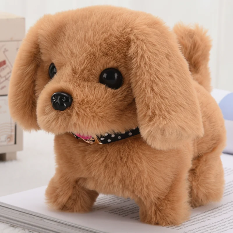 Interactive Toy Dog with Sound and Movement Electronic Plush Puppy Companion with Soft Sherpa Fur