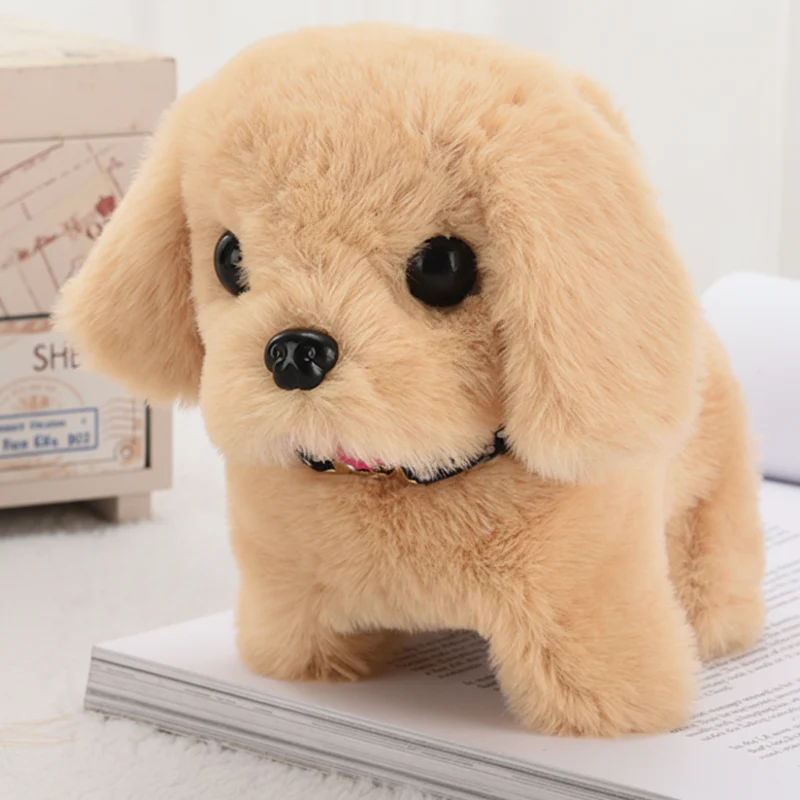 Interactive Toy Dog with Sound and Movement Electronic Plush Puppy Companion with Soft Sherpa Fur