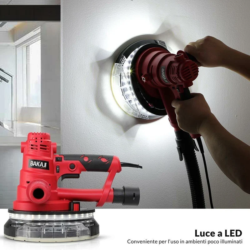 Levigatrice Muro Soffitto Carteggiatrice Cartongesso Pareti con Sacco 750W
