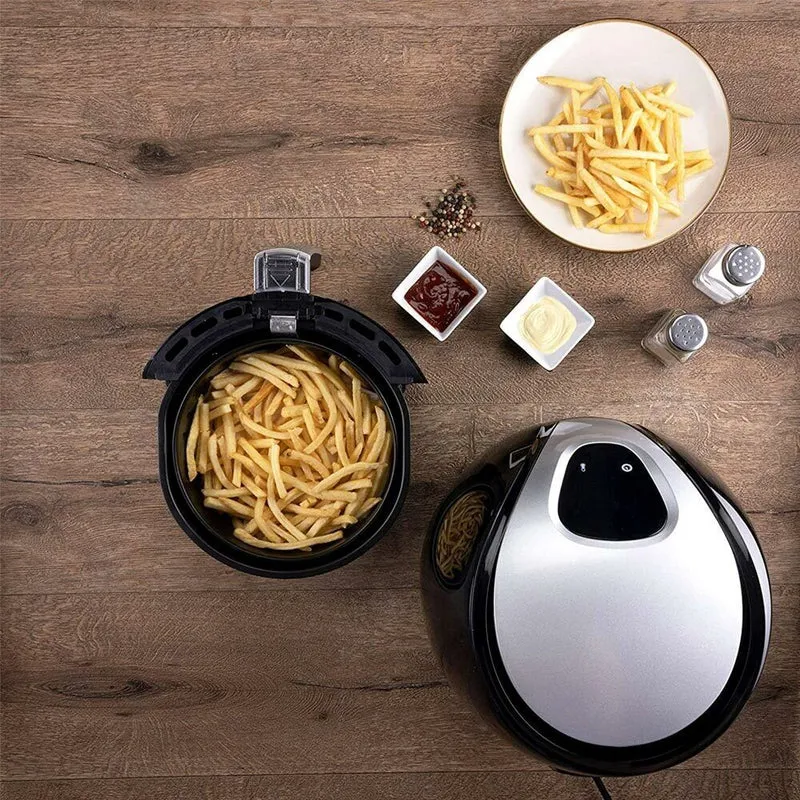 Friggitrice Aria Calda Digitale Senza Olio Airfryer 2,4Lt Frigge Cuoce 1500W