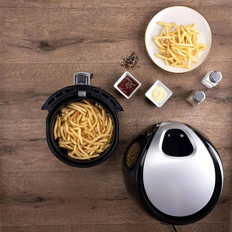 Friggitrice Aria Calda Digitale Senza Olio Airfryer 2,4Lt Frigge Cuoce 1500W