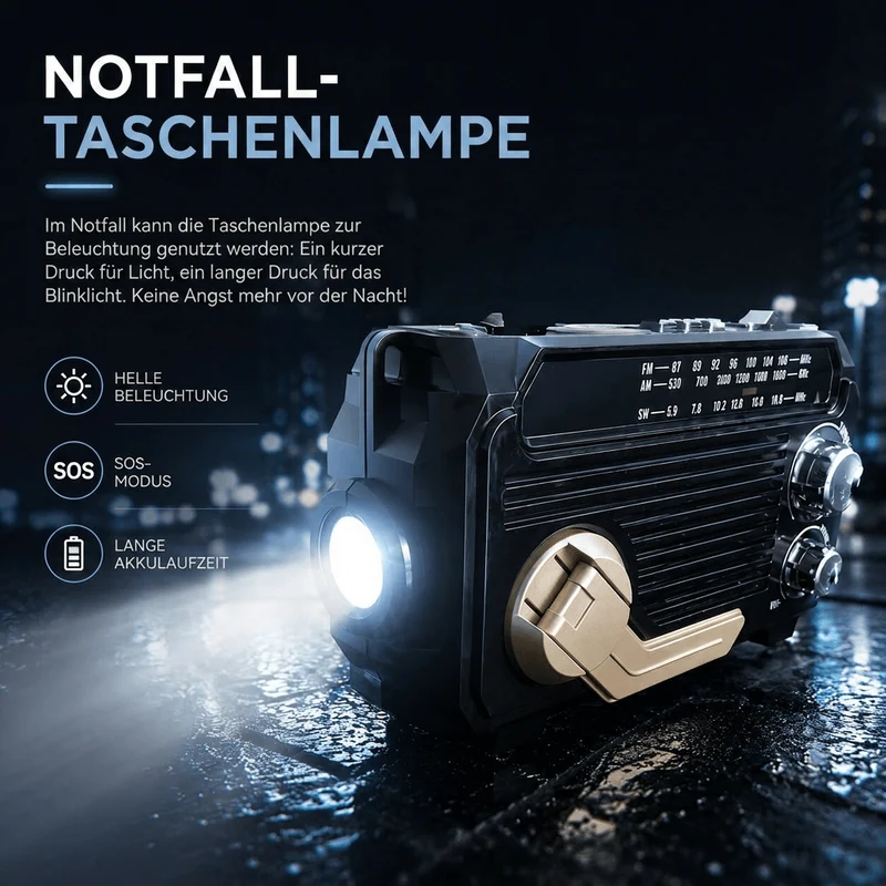 Notfallradio mit Kurbel & Solar | Kurbelwacht