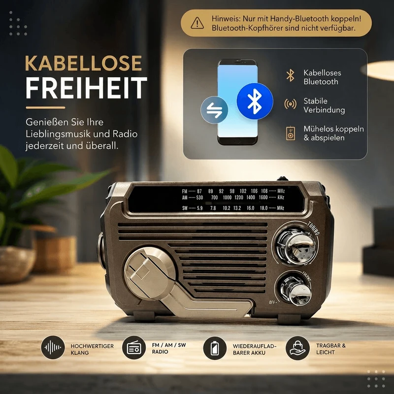 Notfallradio mit Kurbel & Solar | Kurbelwacht