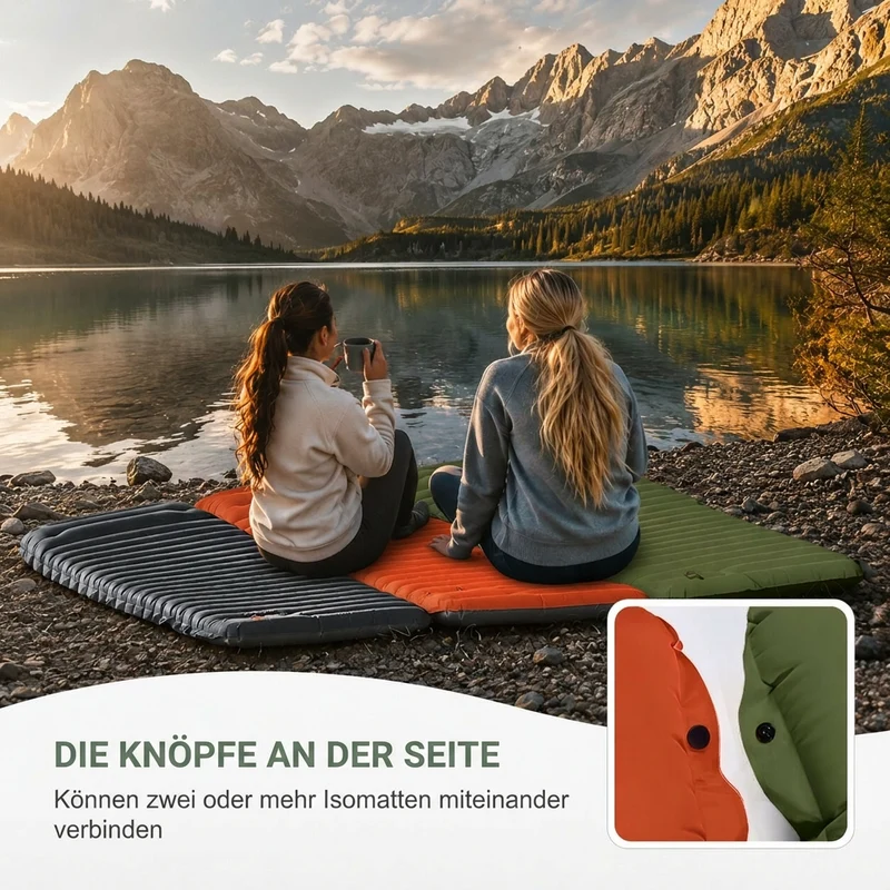 Aufblasbare Isomatte mit Fußpumpe | Fußquell