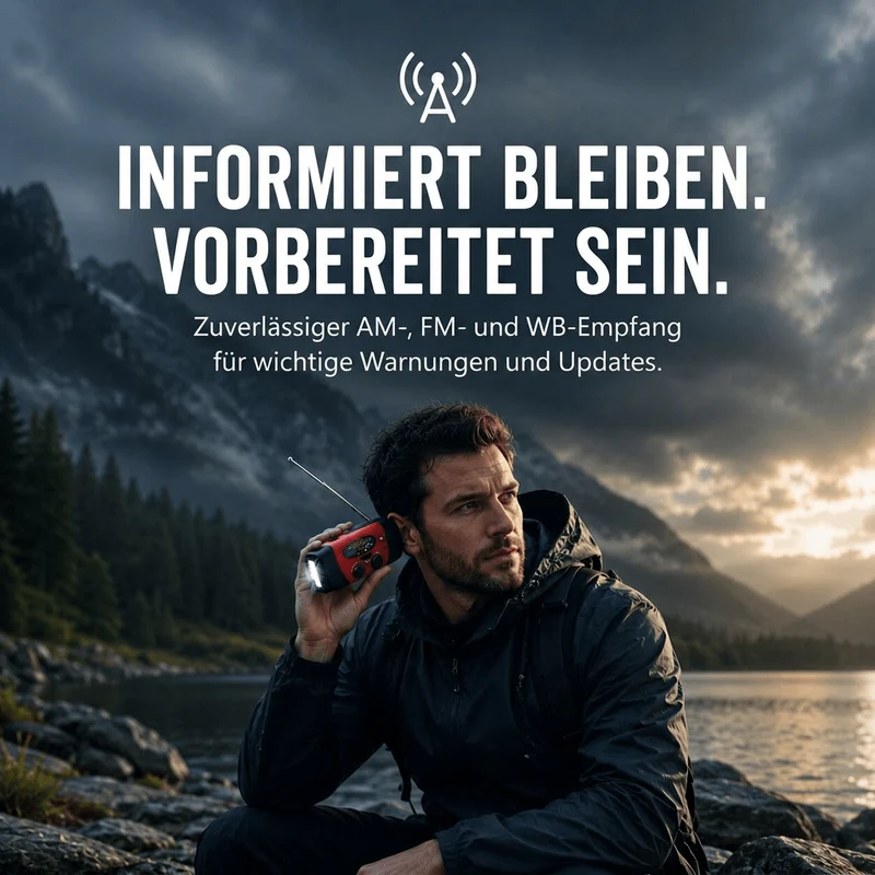 Notfallradio mit Kurbel | Sturmwelle