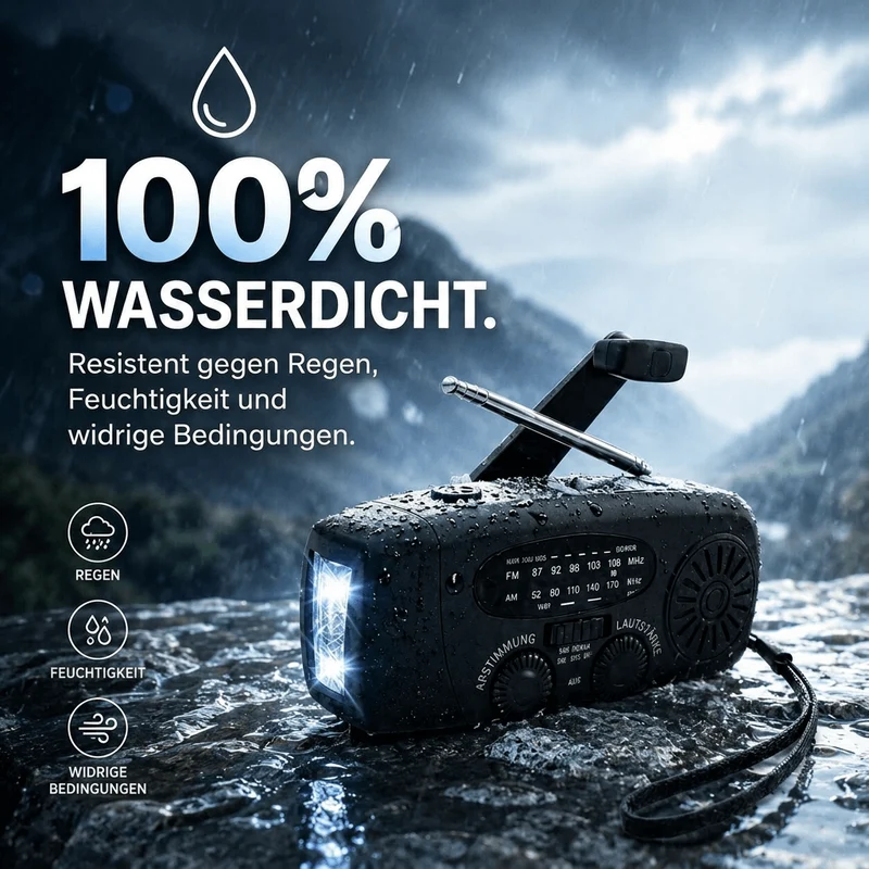 Notfallradio mit Kurbel | Sturmwelle