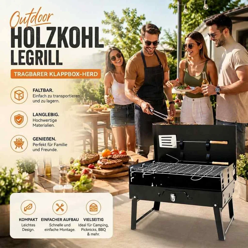 Tragbarer Holzkohlegrill | Kohlevera