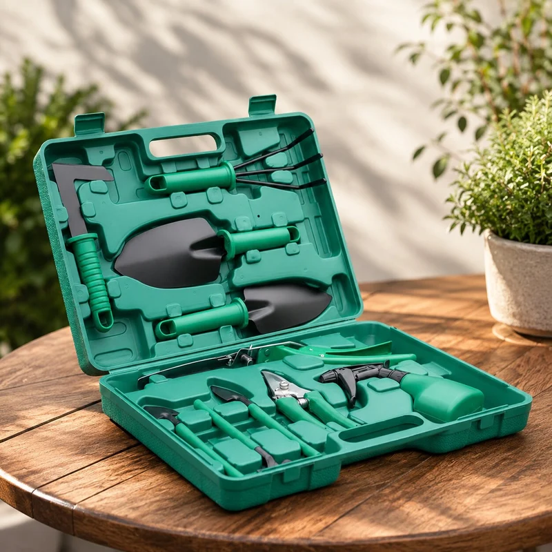 Edelstahl Gartenwerkzeug Set mit Koffer | TerraVogue