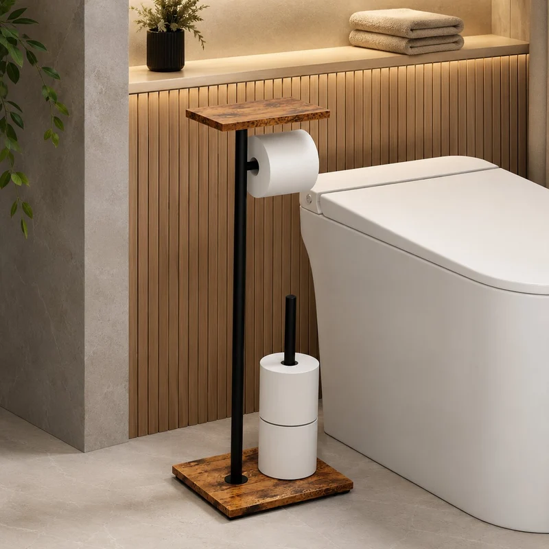 Freistehender Toilettenpapierhalter mit Ablage | Ablagekron