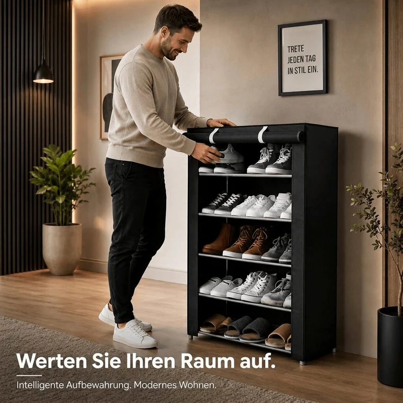 Freistehender Schuhschrank mit Abdeckung | SchuhSouverän