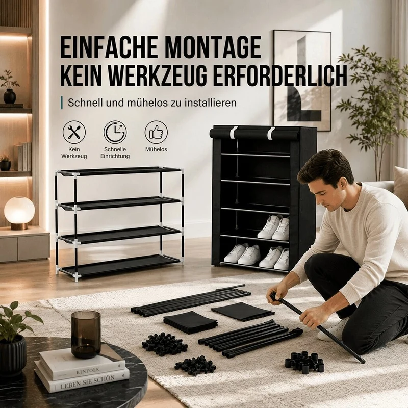 Freistehender Schuhschrank mit Abdeckung | SchuhSouverän