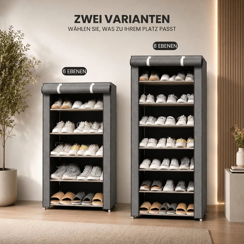 Freistehender Schuhschrank mit Abdeckung | SchuhSouverän