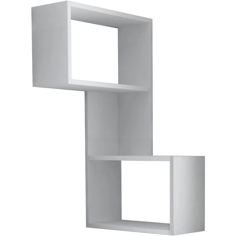 Mensola Scaffale Angolare da Parete 47x20x85 cm Salvaspazio in Legno Bianco