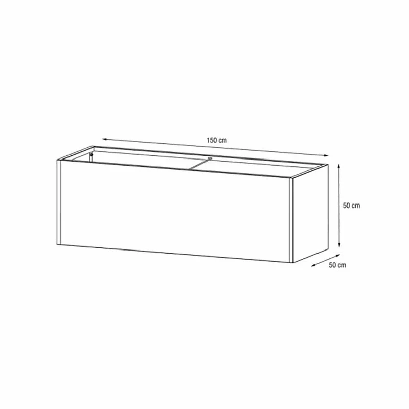 Fioriera Herstera Metal Planter 50 Antracite 150x50x50cm 08971802