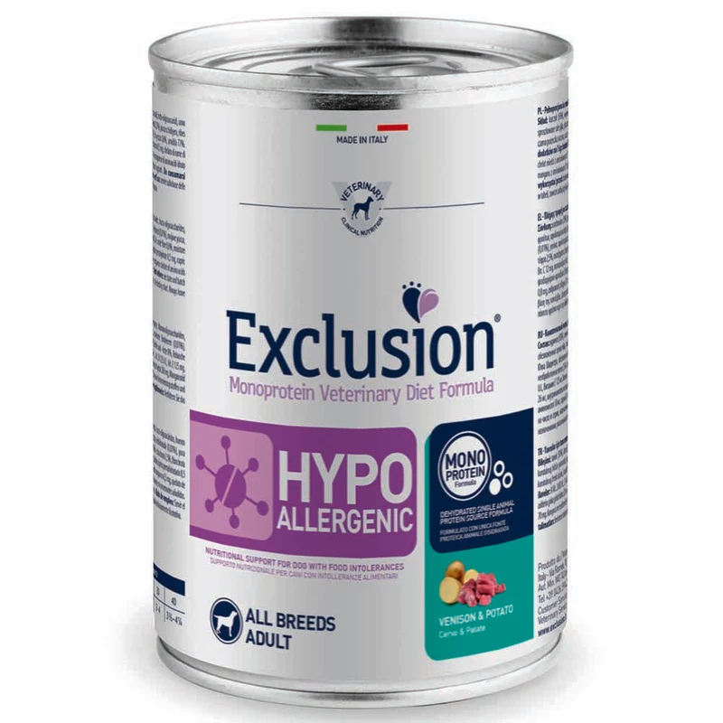 Exclusion Hypoallergenic Cervo e Patate 400g per Cani Adulti