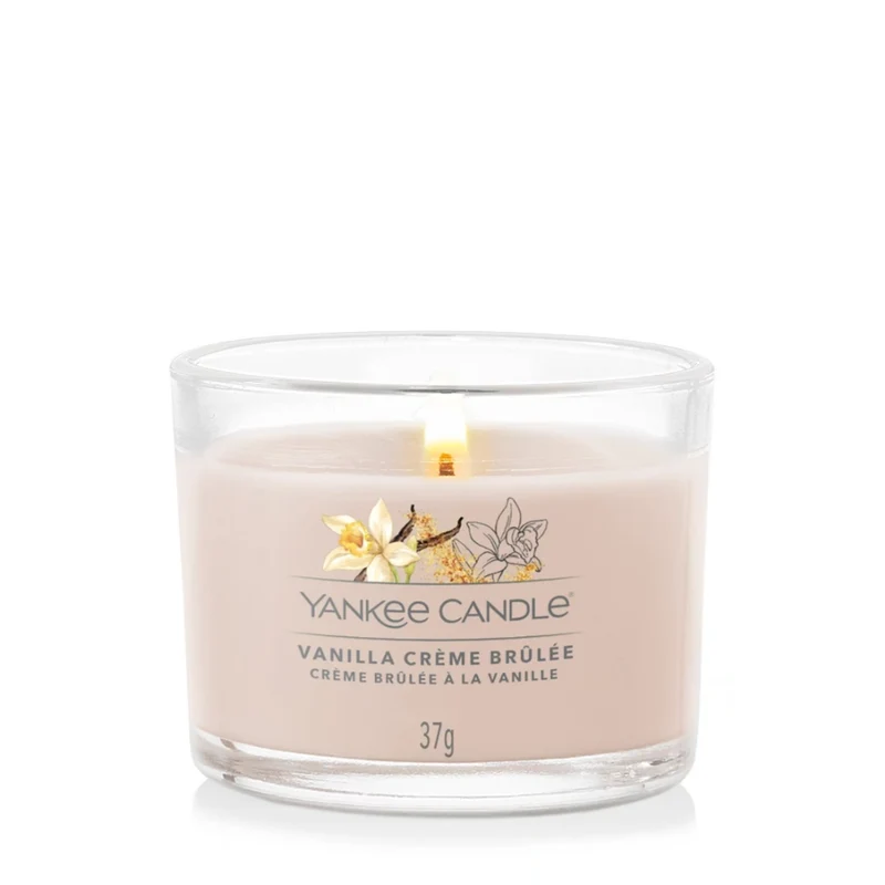 CANDELA VOTIVE IN VETRO SINGOLA VANILLA CRÈME BRULEE