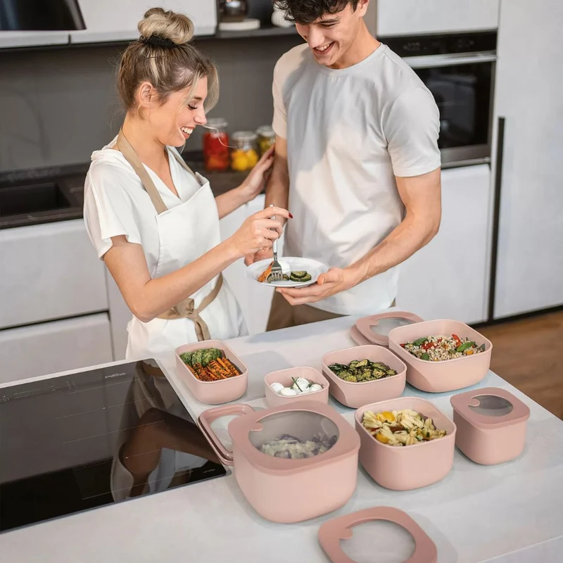 CONTENITORE ERMETICO 2800CC "STORE&MORE BIO" PER FRIGO/FREEZER/FORNO A MICROONDE ROSA