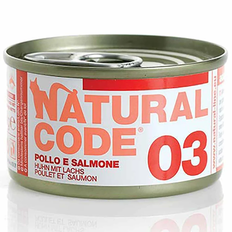 Lattine Natural Code NC3 Pollo e Salmone Alimento Umido per Gatti Adulti 85g
