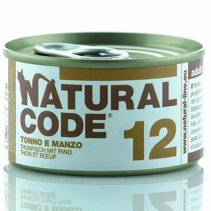 Lattine Natural Code NC12 Tonno e Manzo Alimento Umido per Gatti Adulti 85g