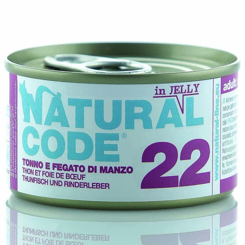 Lattine Natural Code NC22 Tonno e Fegato di Manzo Alimento Umido per Gatti Adulti 85g