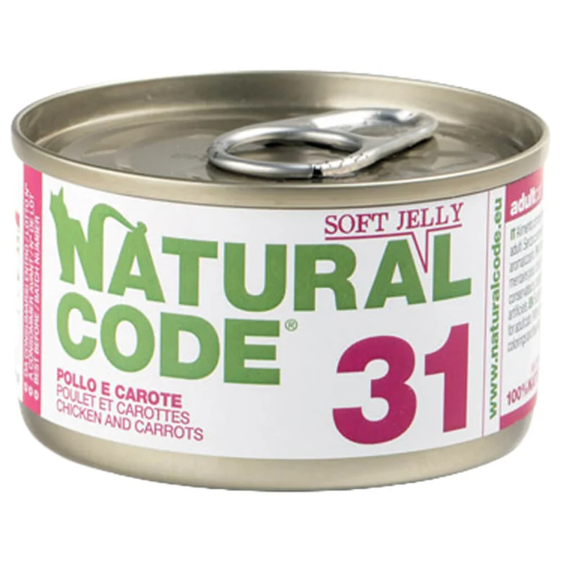Lattine Natural Code NC31 Pollo e Carote Alimento Umido per Gatti Adulti 85g