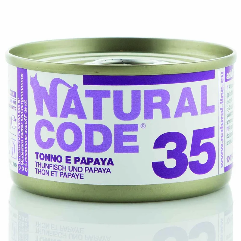 Lattine Natural Code NC35 Tonno e Papaya Alimento Umido per Gatti Adulti 85g
