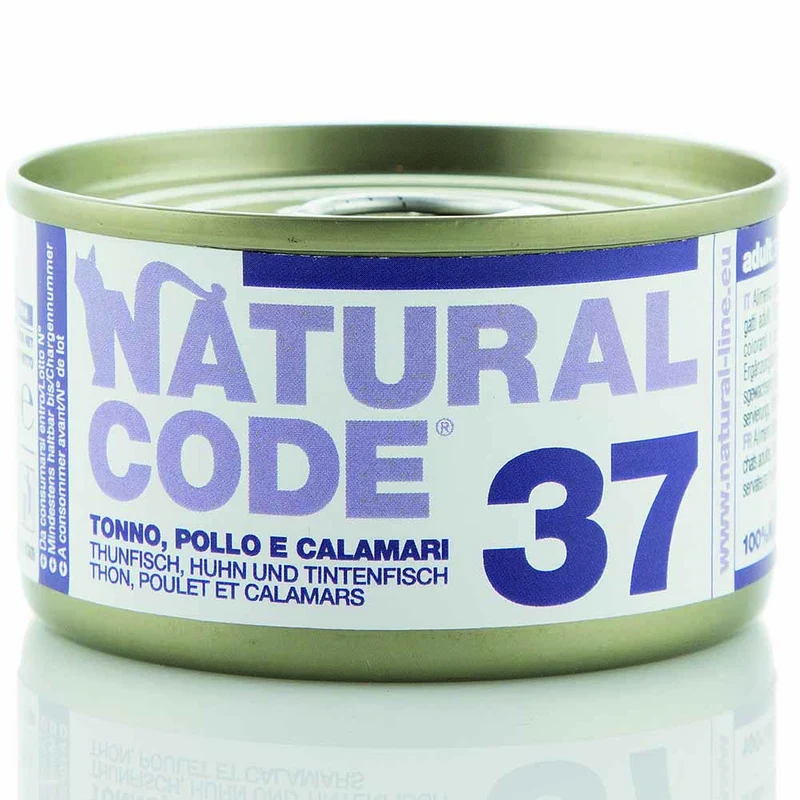 Lattine Natural Code NC37 Tonno Pollo e Calamari Alimento Umido per Gatti Adulti 85g