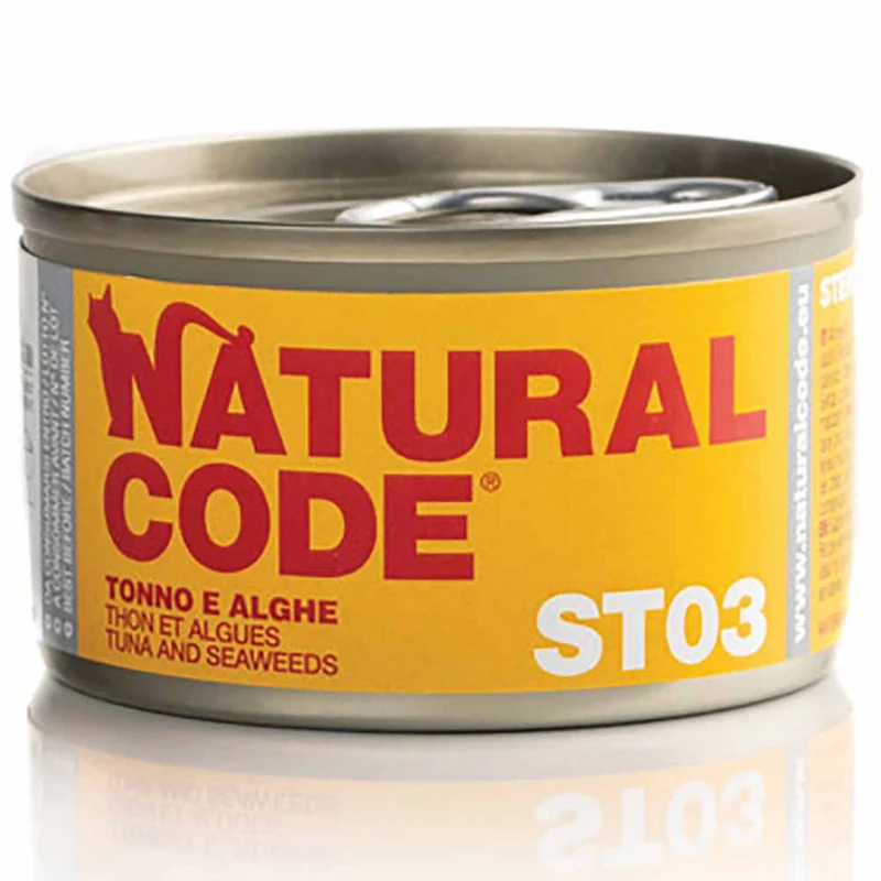 Lattine Natural Code Steril 03 Tonno e Alghe per Gatti Sterilizzati 85g