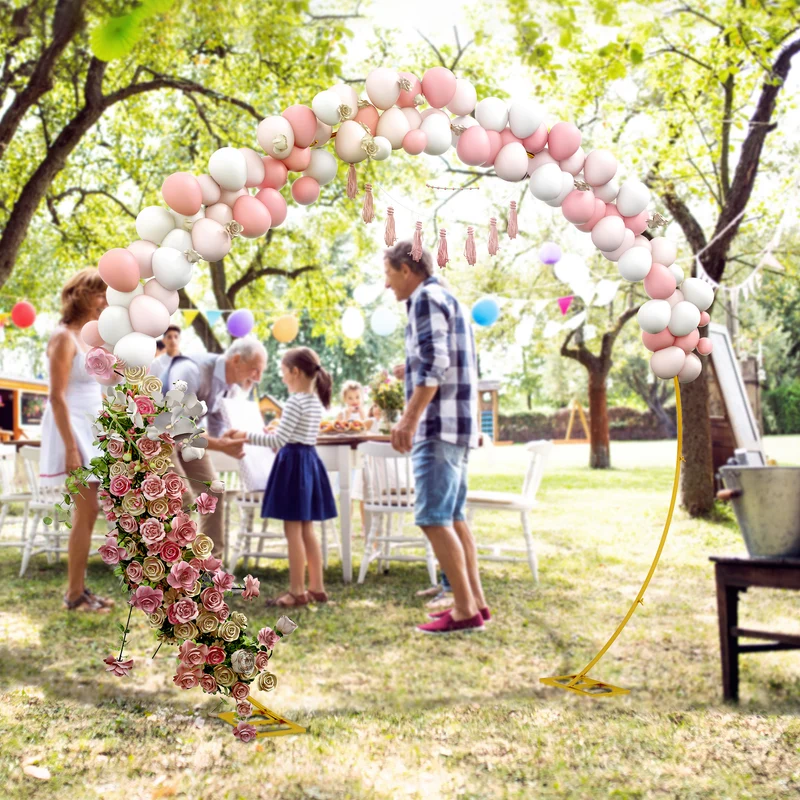 Arco da Giardino 280x60x258 cm per Decorazioni e Piante Rampicanti in Acciaio Oro