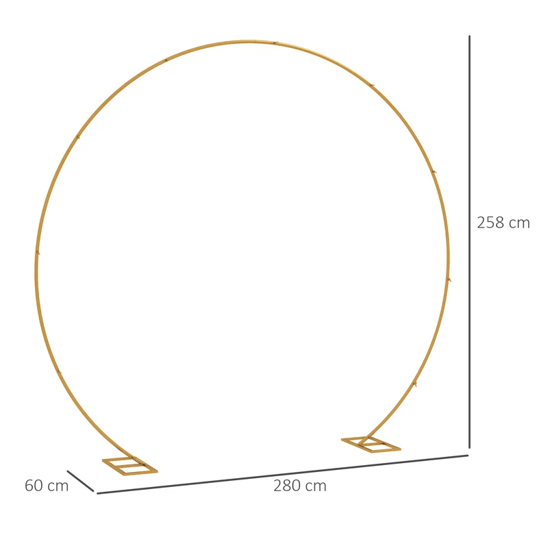 Arco da Giardino 280x60x258 cm per Decorazioni e Piante Rampicanti in Acciaio Oro