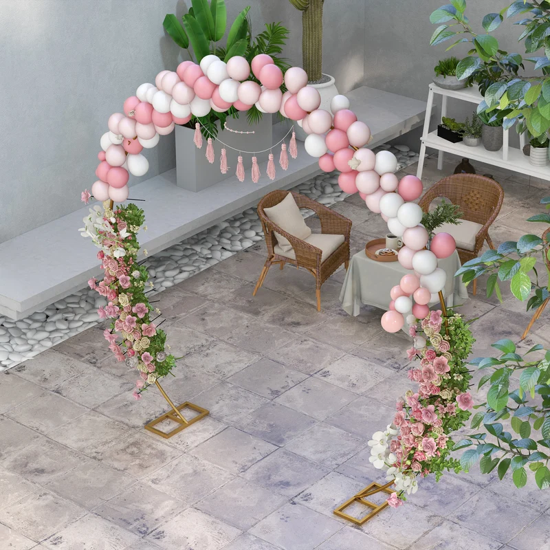 Arco da Giardino 280x60x258 cm per Decorazioni e Piante Rampicanti in Acciaio Oro